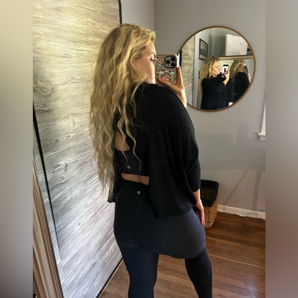 Free People Beach Open Back Sweater Black Small - Picture 6 of 8